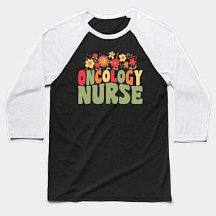 Oncology Nurse Floral Baseball T-Shirt